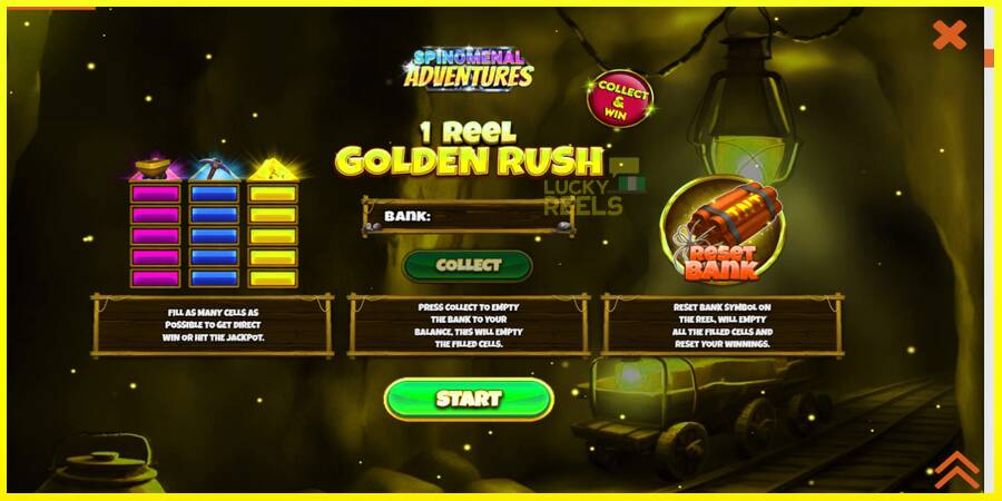 1 Reel Golden Rush מכונת משחק לכסף, תְמוּנָה 1