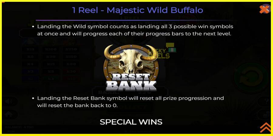 1 Reel Majestic Wild Buffalo מכונת משחק לכסף, תְמוּנָה 7