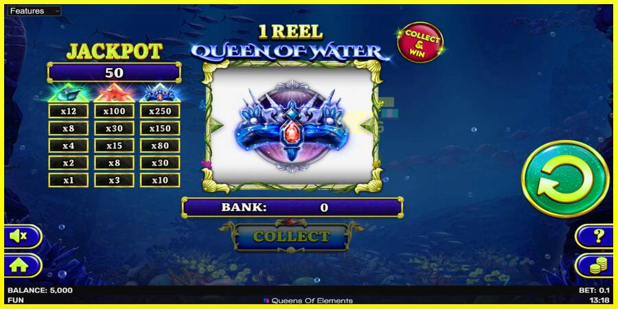 1 Reel Queen of Water מכונת משחק לכסף, תְמוּנָה 2