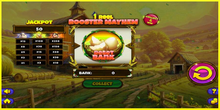 1 Reel Rooster Mayhem מכונת משחק לכסף, תְמוּנָה 1