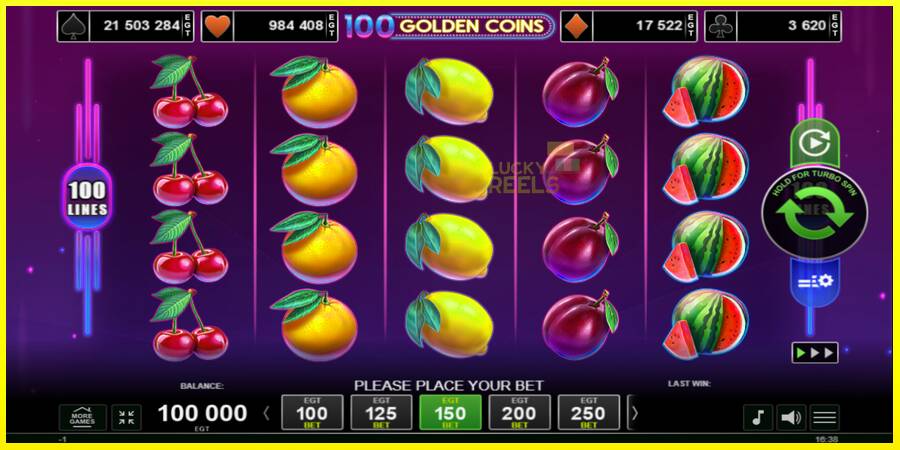 100 Golden Coins מכונת משחק לכסף, תְמוּנָה 1