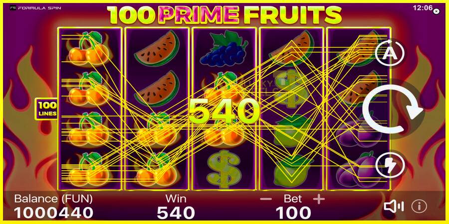 100 Prime Fruits מכונת משחק לכסף, תְמוּנָה 3