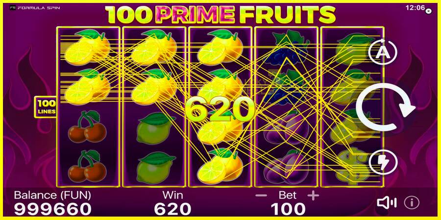 100 Prime Fruits מכונת משחק לכסף, תְמוּנָה 4