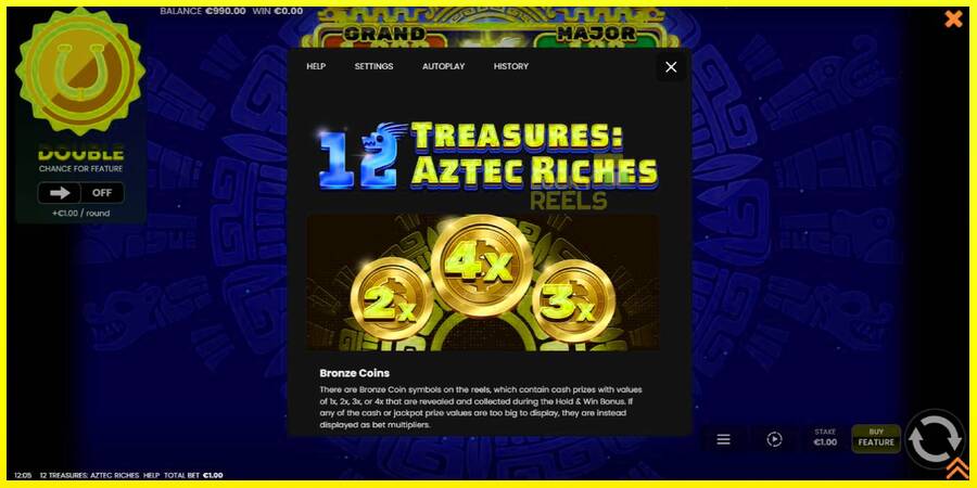 12 Treasures: Aztec Riches מכונת משחק לכסף, תְמוּנָה 5