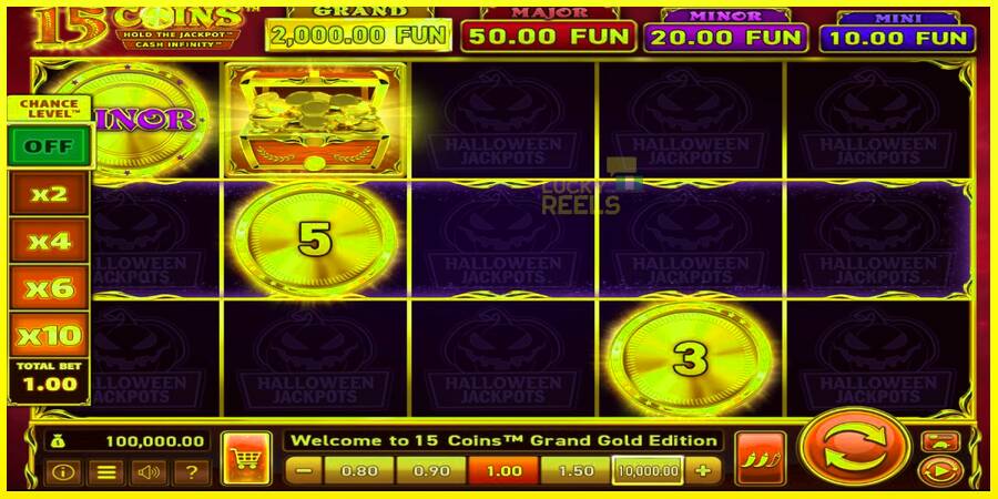 15 Coins Grand Gold Edition Halloween Jackpot מכונת משחק לכסף, תְמוּנָה 1