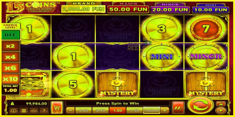 15 Coins Grand Gold Edition Halloween Jackpot מכונת משחק לכסף, תְמוּנָה 2