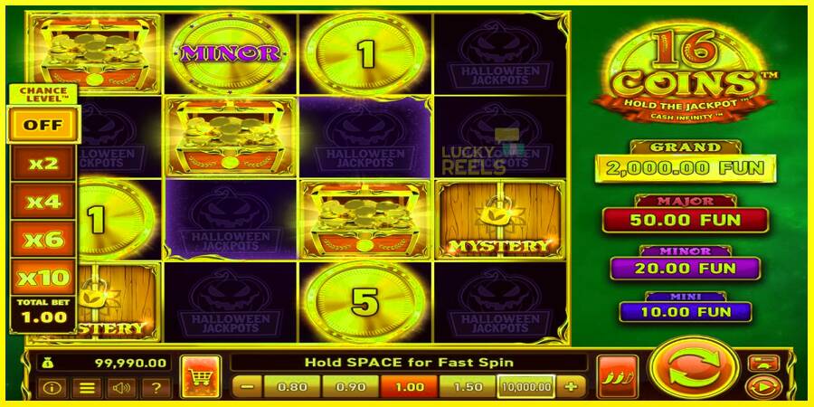 16 Coins Grand Gold Edition Halloween Jackpots מכונת משחק לכסף, תְמוּנָה 3