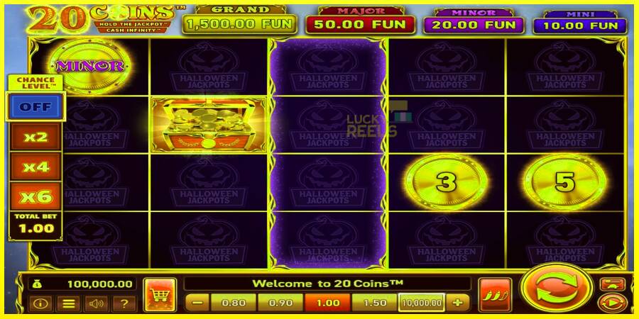 20 Coins Halloween Jackpots מכונת משחק לכסף, תְמוּנָה 1