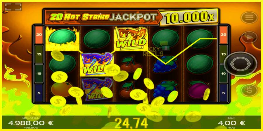 20 Hot Strike Jackpot מכונת משחק לכסף, תְמוּנָה 4