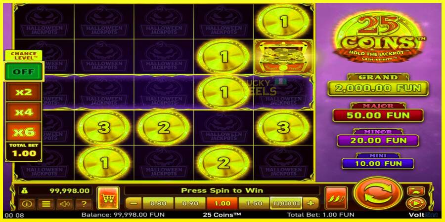 25 Coins Halloween Jackpots מכונת משחק לכסף, תְמוּנָה 2