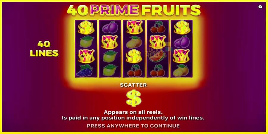 40 Prime Fruits מכונת משחק לכסף, תְמוּנָה 1