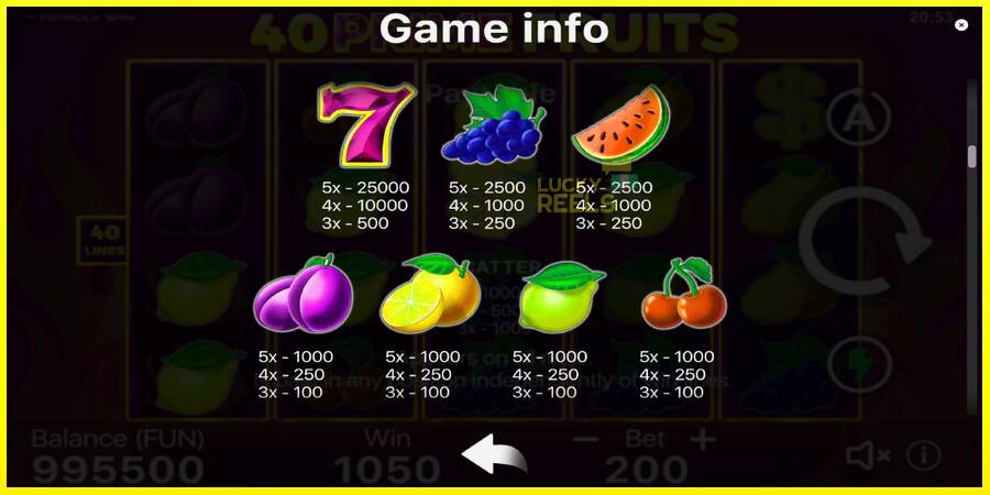 40 Prime Fruits מכונת משחק לכסף, תְמוּנָה 6