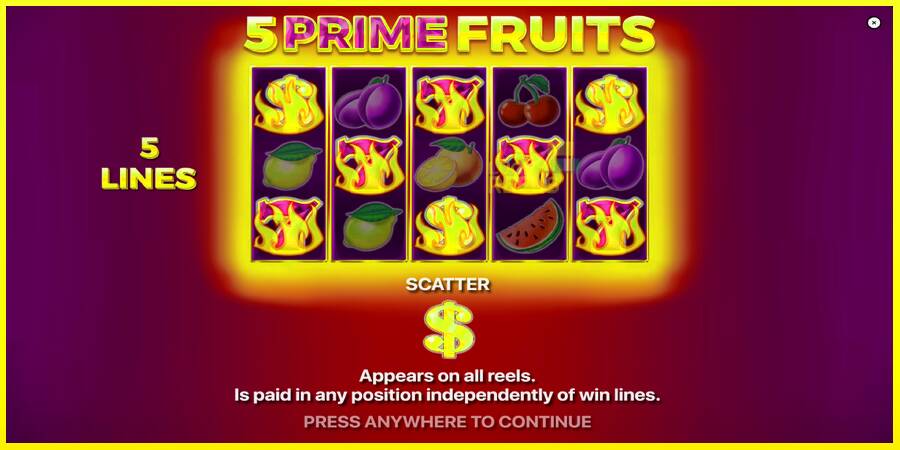 5 Prime Fruits מכונת משחק לכסף, תְמוּנָה 1