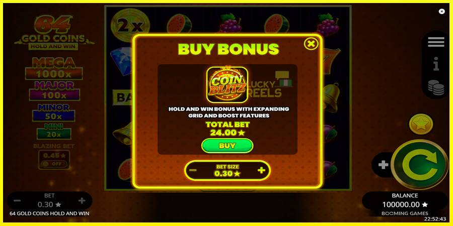 64 Gold Coins Hold and Win מכונת משחק לכסף, תְמוּנָה 5