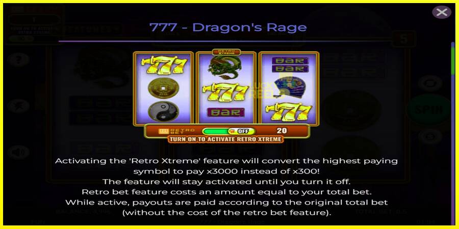 777 - Dragons Rage מכונת משחק לכסף, תְמוּנָה 4