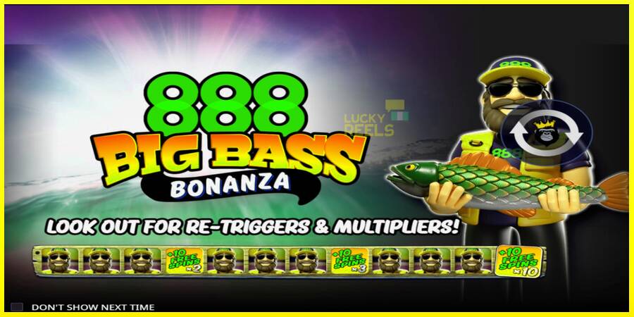 888 Big Bass Bonanza מכונת משחק לכסף, תְמוּנָה 1