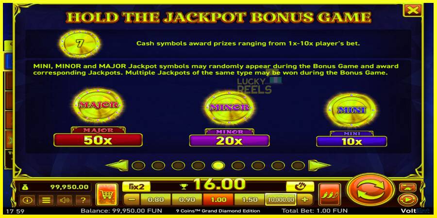 9 Coins Grand Diamond Edition Halloween Jackpots מכונת משחק לכסף, תְמוּנָה 5