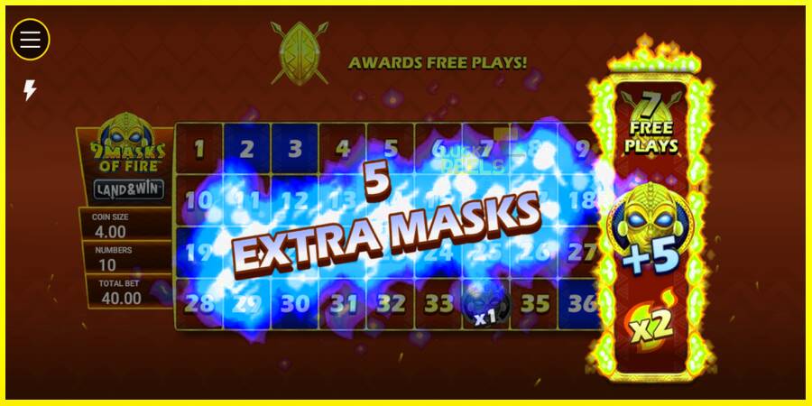 9 Masks of Fire Land & Win מכונת משחק לכסף, תְמוּנָה 3