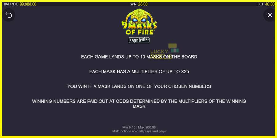 9 Masks of Fire Land & Win מכונת משחק לכסף, תְמוּנָה 6