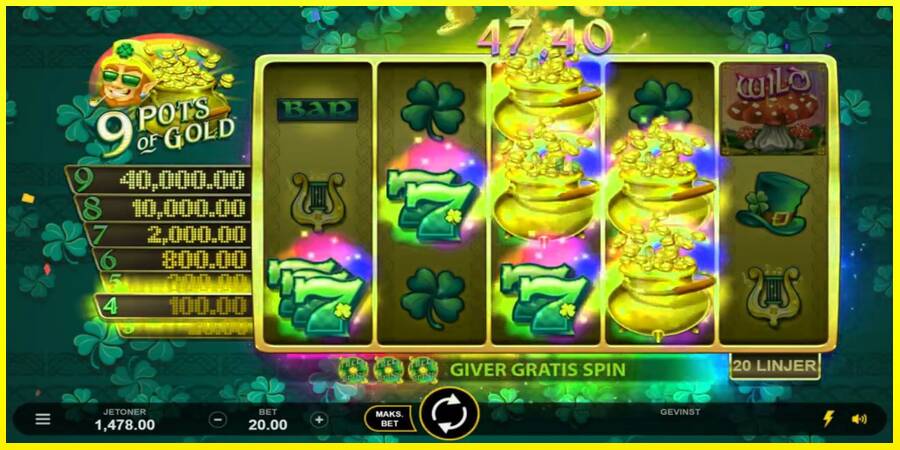 9 Pots of Gold Land & Win מכונת משחק לכסף, תְמוּנָה 3