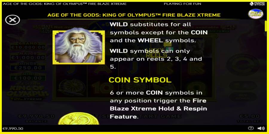 Age of the Gods: King of Olympus Fire Blaze Xtreme מכונת משחק לכסף, תְמוּנָה 4