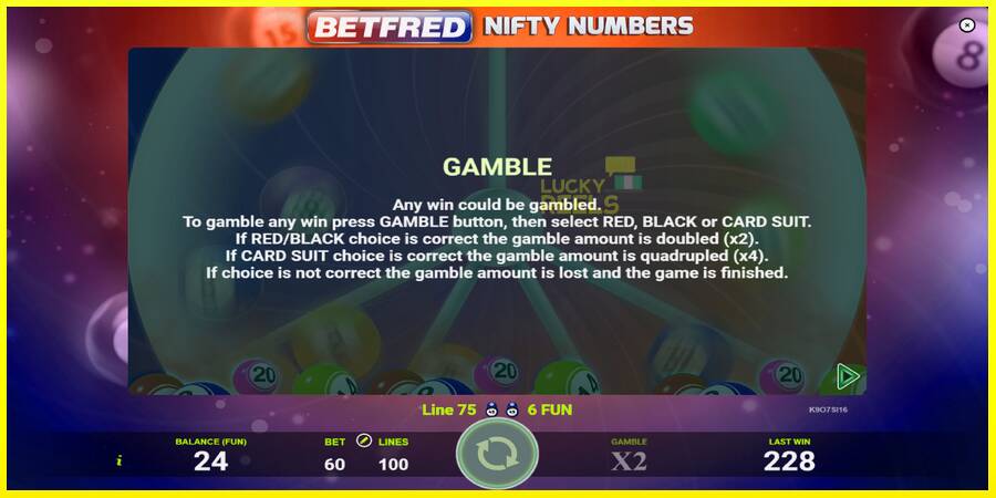 Betfred Nifty Numbers מכונת משחק לכסף, תְמוּנָה 6