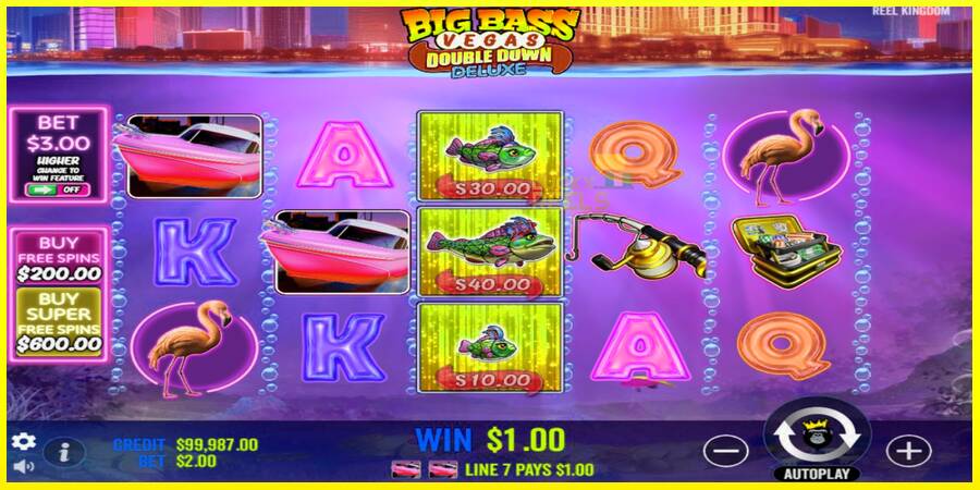 Big Bass Vegas Double Down Deluxe מכונת משחק לכסף, תְמוּנָה 3