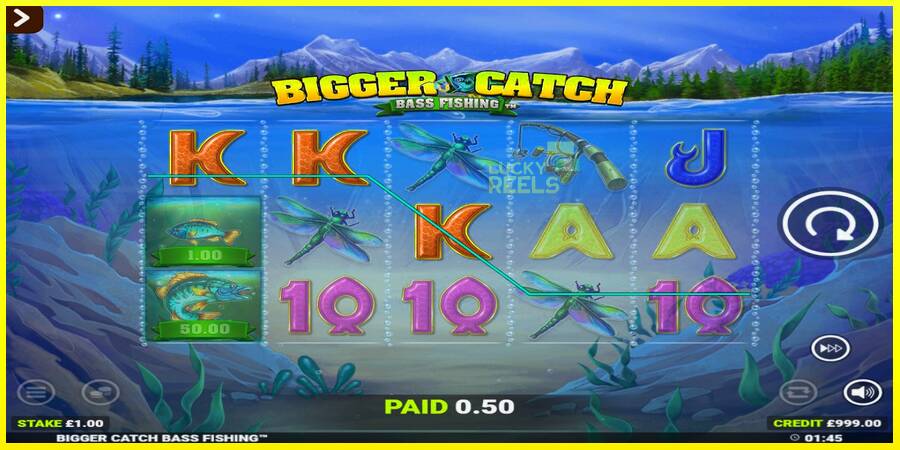 Bigger Catch Bass Fishing Rapid Fire Jackpots מכונת משחק לכסף, תְמוּנָה 3