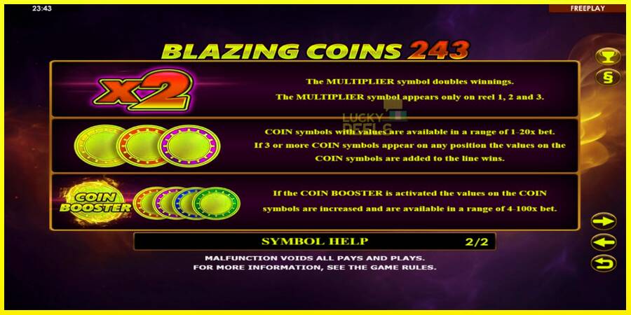 Blazing Coins 243 מכונת משחק לכסף, תְמוּנָה 6