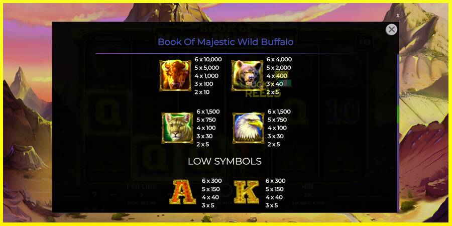 Book of Majestic Wild Buffalo מכונת משחק לכסף, תְמוּנָה 6