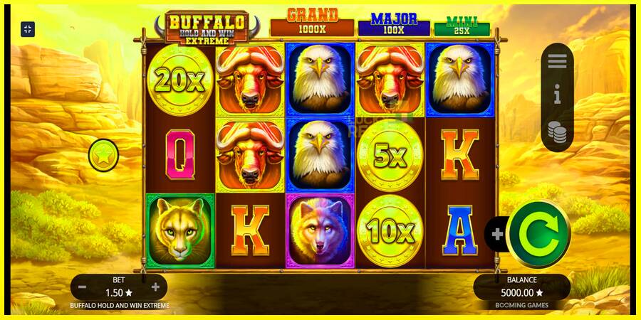 Buffalo Hold and Win Extreme מכונת משחק לכסף, תְמוּנָה 1