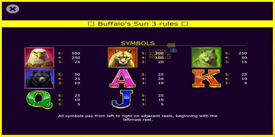 Buffalos Sun 3 מכונת משחק לכסף, תְמוּנָה 4