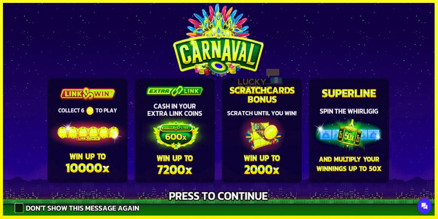 Carnaval Link&Win מכונת משחק לכסף, תְמוּנָה 1