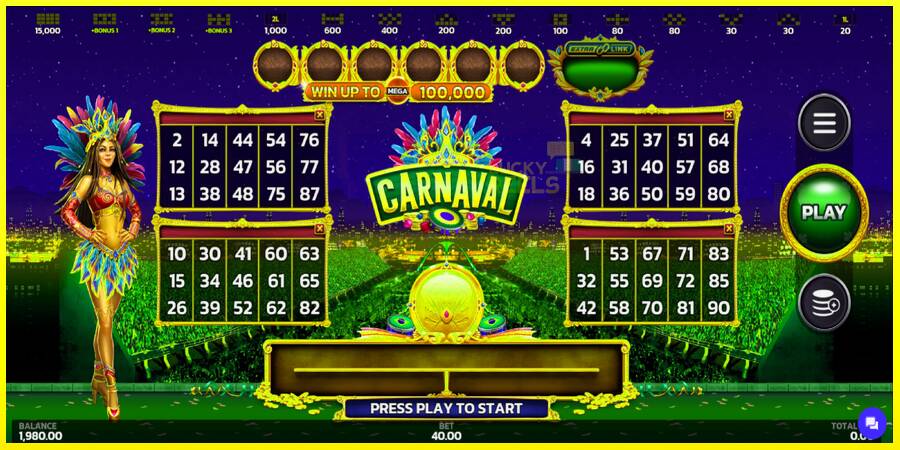 Carnaval Link&Win מכונת משחק לכסף, תְמוּנָה 2