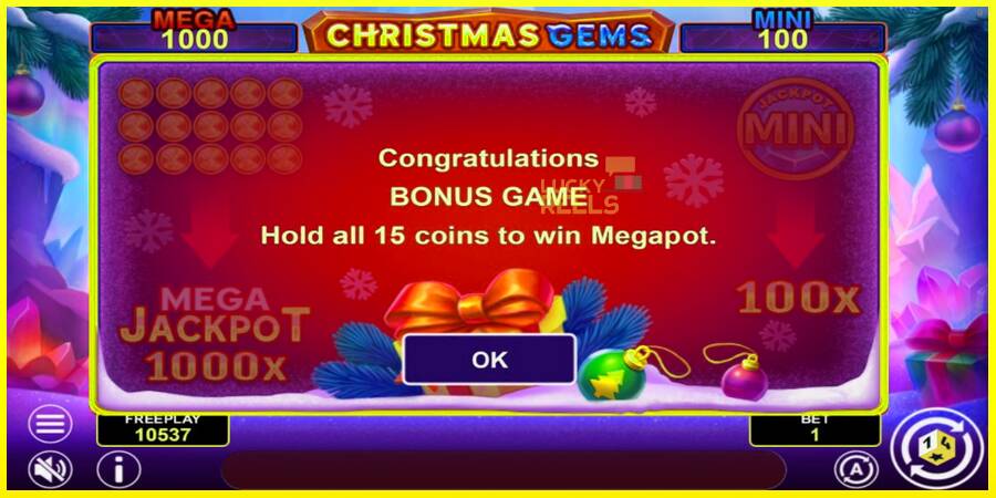 Christmas Gems Hold & Win מכונת משחק לכסף, תְמוּנָה 6