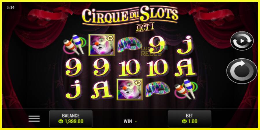 Cirque du Slots מכונת משחק לכסף, תְמוּנָה 1