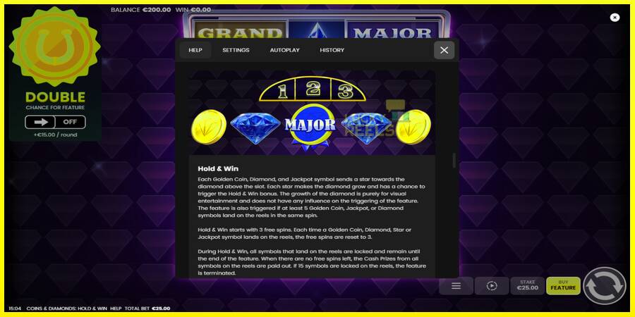 Coins & Diamonds: Hold and Win מכונת משחק לכסף, תְמוּנָה 6