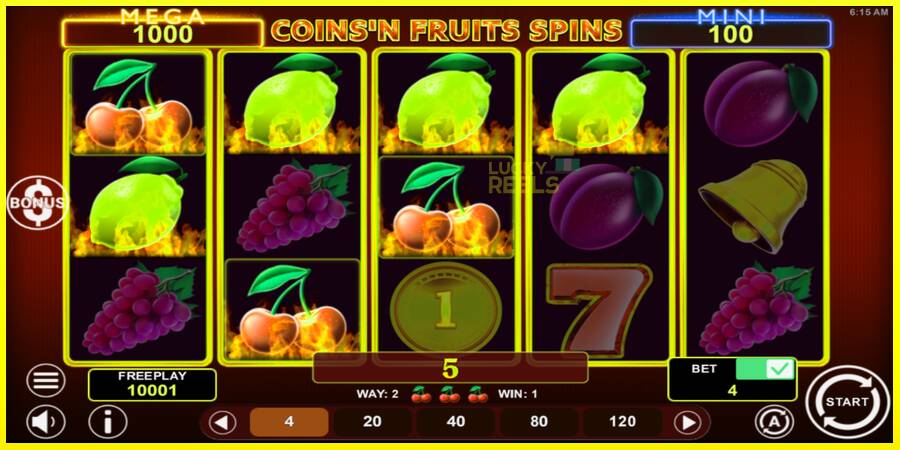 Coinsn Fruits Spins מכונת משחק לכסף, תְמוּנָה 3