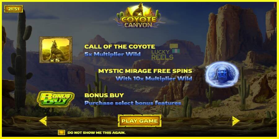 Coyote Canyon מכונת משחק לכסף, תְמוּנָה 1