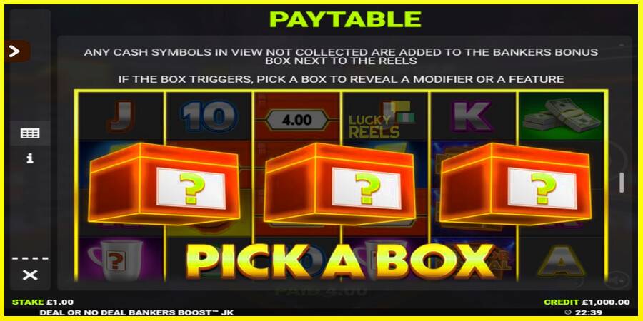 Deal or No Deal Bankers Boost Jackpot King מכונת משחק לכסף, תְמוּנָה 5