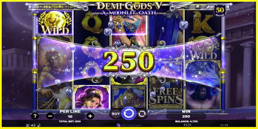 Demi Gods V – A Moonlit Oath מכונת משחק לכסף, תְמוּנָה 3