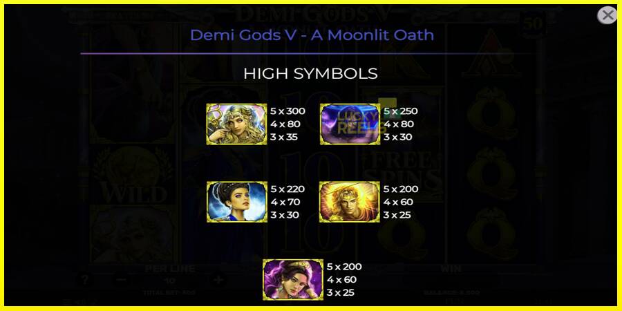 Demi Gods V – A Moonlit Oath מכונת משחק לכסף, תְמוּנָה 6