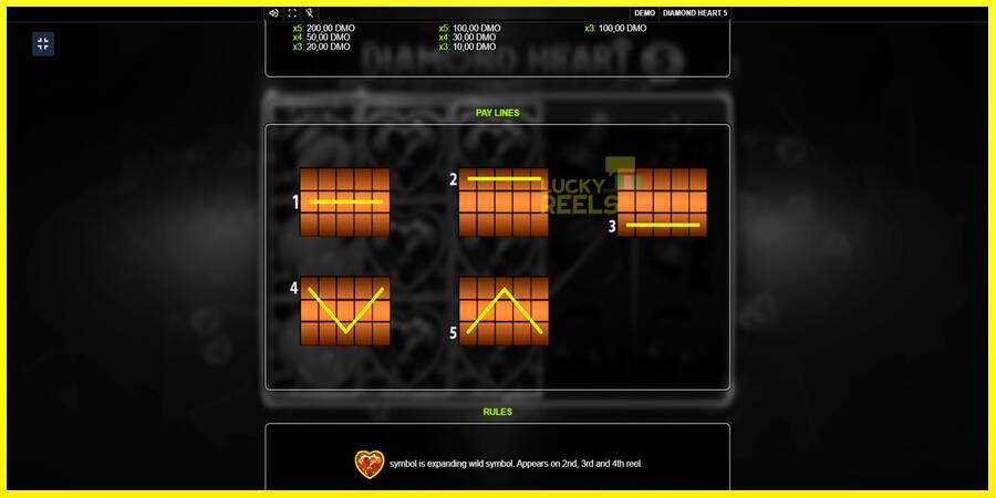 Diamond Heart 5 מכונת משחק לכסף, תְמוּנָה 7