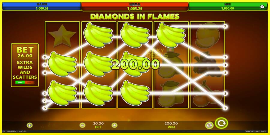 Diamonds in Flames מכונת משחק לכסף, תְמוּנָה 4