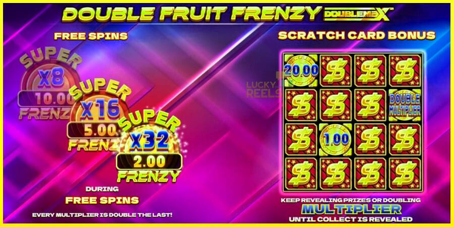 Double Fruit Frenzy DoubleMax מכונת משחק לכסף, תְמוּנָה 3