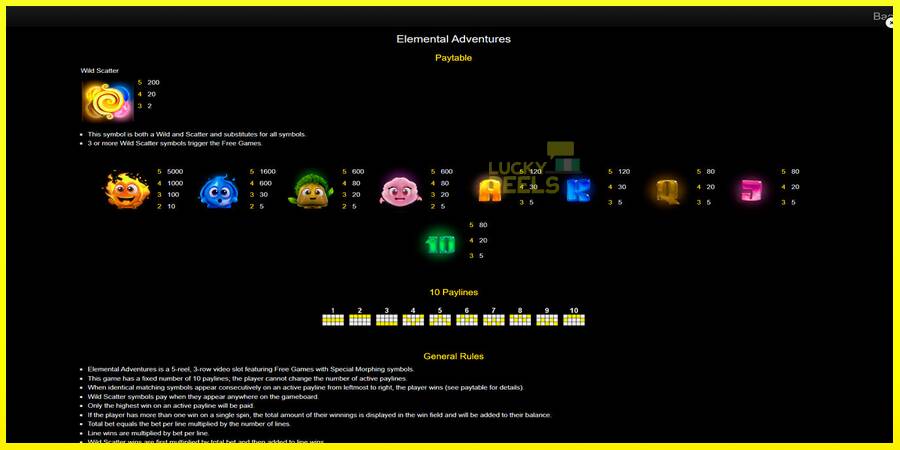 Elemental Adventures מכונת משחק לכסף, תְמוּנָה 7