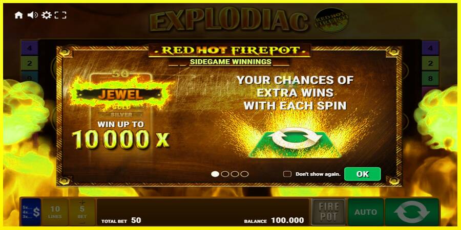 Explodiac Red Hot Firepot מכונת משחק לכסף, תְמוּנָה 1