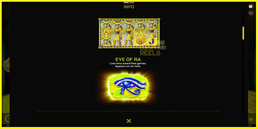 Eyes of Ra מכונת משחק לכסף, תְמוּנָה 5