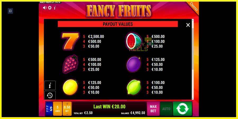 Fancy Fruits מכונת משחק לכסף, תְמוּנָה 6