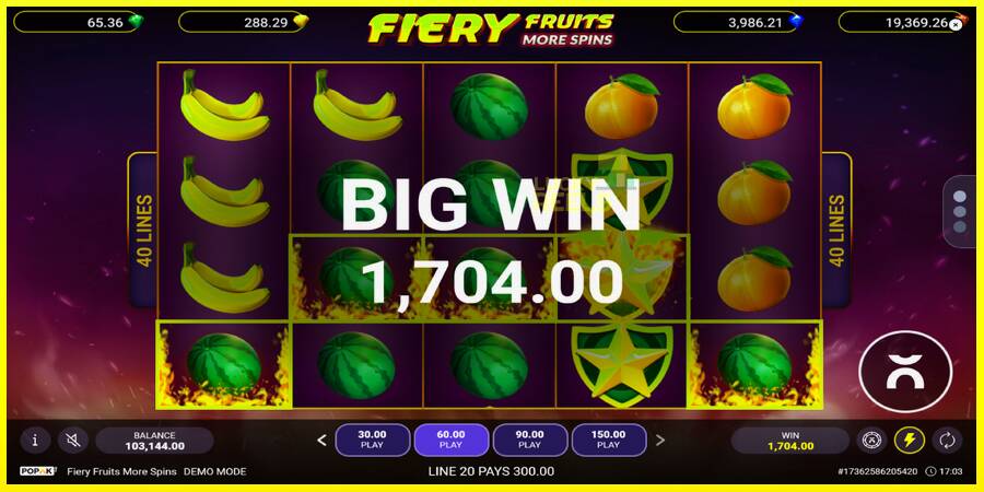 Fiery Fruits More Spins מכונת משחק לכסף, תְמוּנָה 4